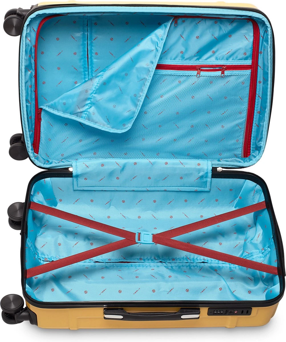 Tesla PC - Reiskoffer - 65 Cm - 4 Wielen - Geel - Afbeelding 3