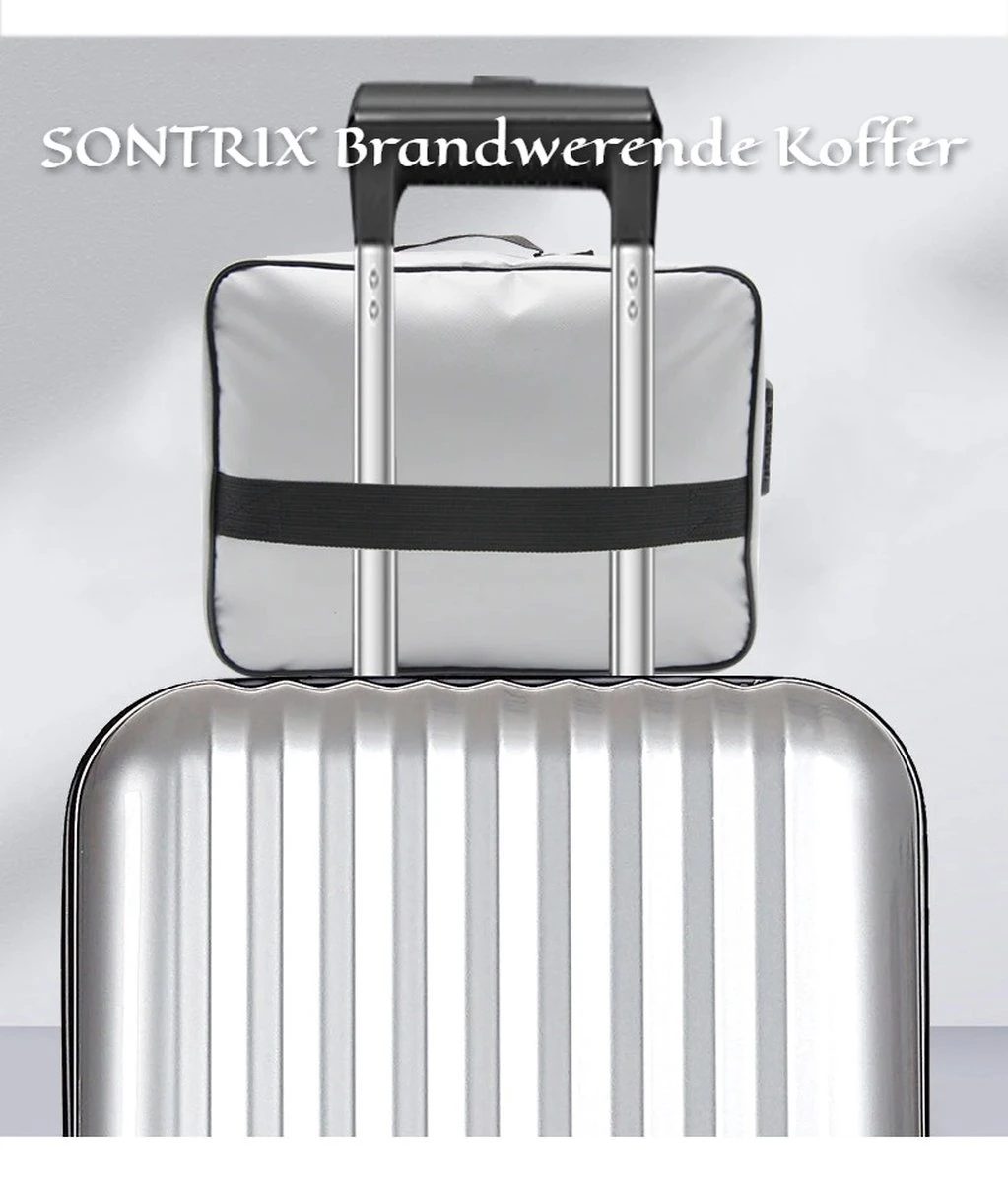 SONTRIX Brandwerende Koffer - Waterdicht - Brandwerend - Brandwerende Tas - Waterdichte Tas - Brandwerende Documententas - Tas - Handtas - Zwart - Afbeelding 6