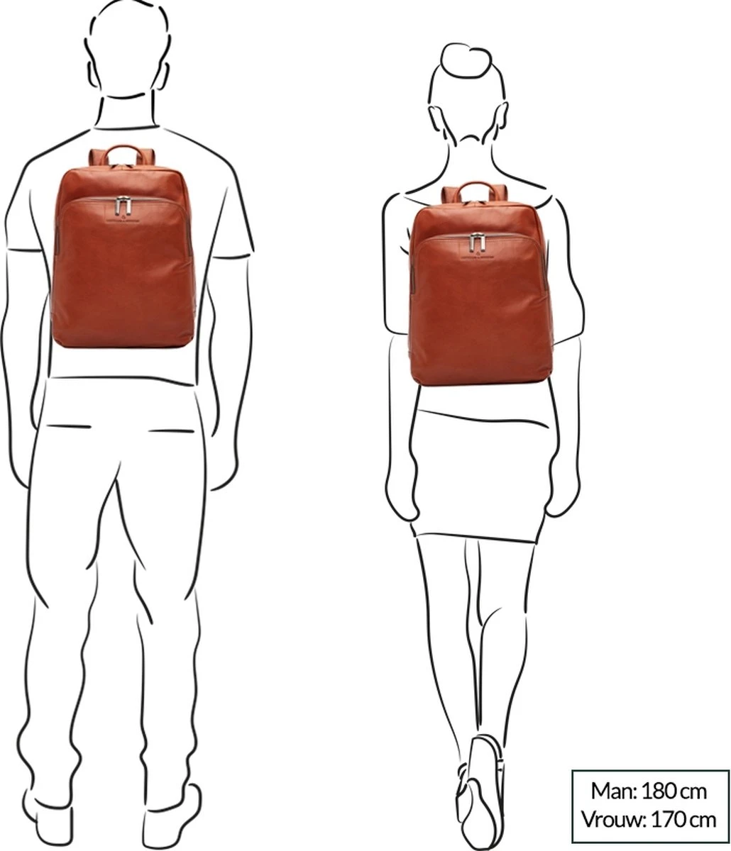 Castelijn & Beerens - Firenze Laptoprugzak 15,6 + Tablet RFID | Lichtbruin - - Afbeelding 6