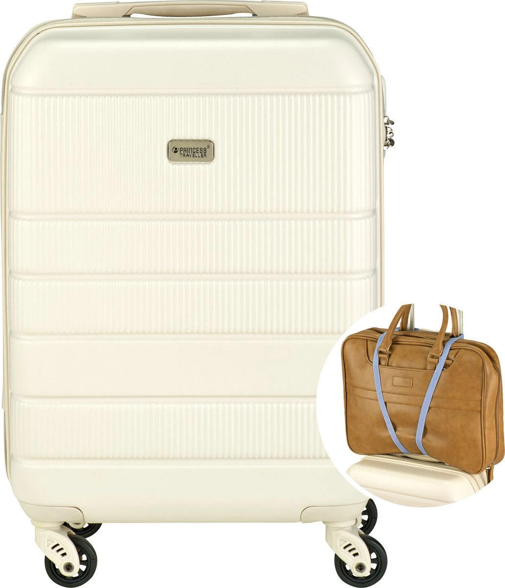 Princess Traveller Florence - Handbagagekoffer Met Strap - Crème - S - 55cm - Afbeelding 7