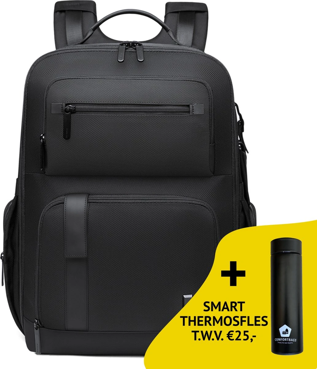 Bange - Laptop Rugzak 15,6 Inch - Anti Diefstal Rugzak - Zwart