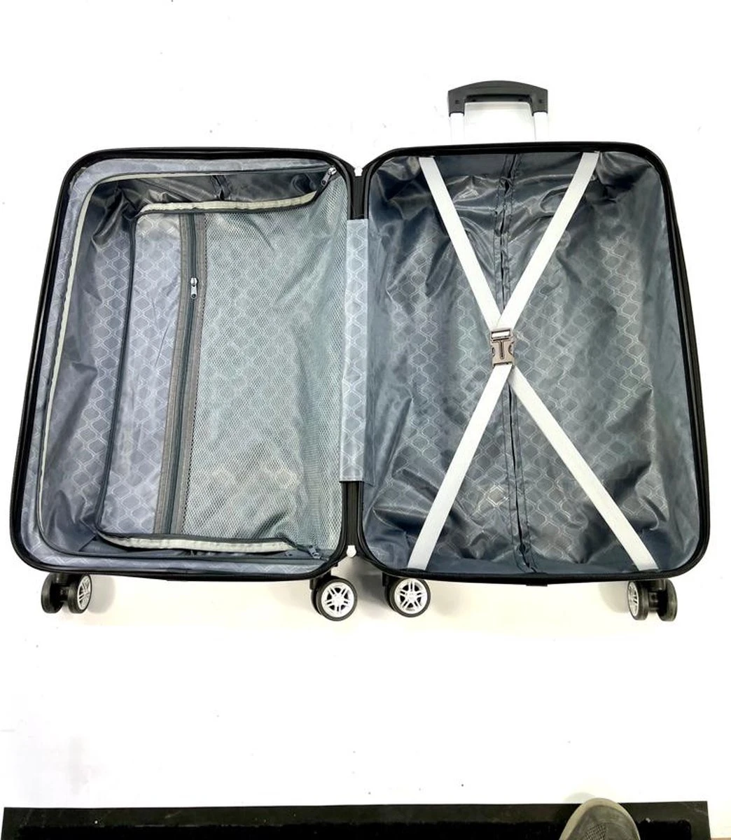 AATravel M Reiskoffer - Trolley ABS - Met Dubbele Wielen - 66 Cm - 66 Liter - Zwart - Afbeelding 2