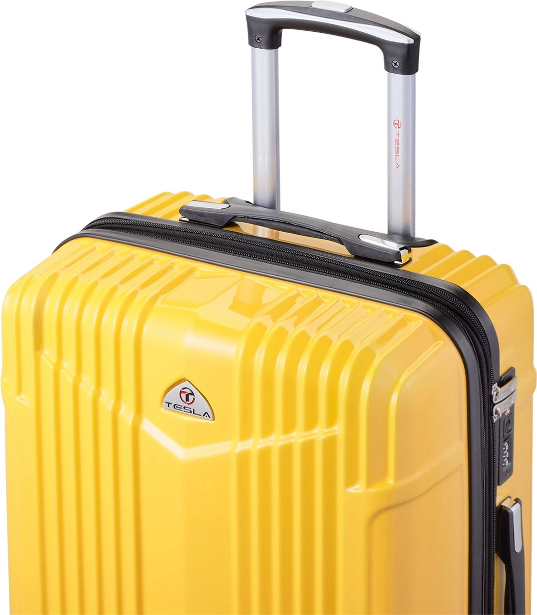 Tesla PC - Reiskoffer - 65 Cm - 4 Wielen - Geel - Afbeelding 4