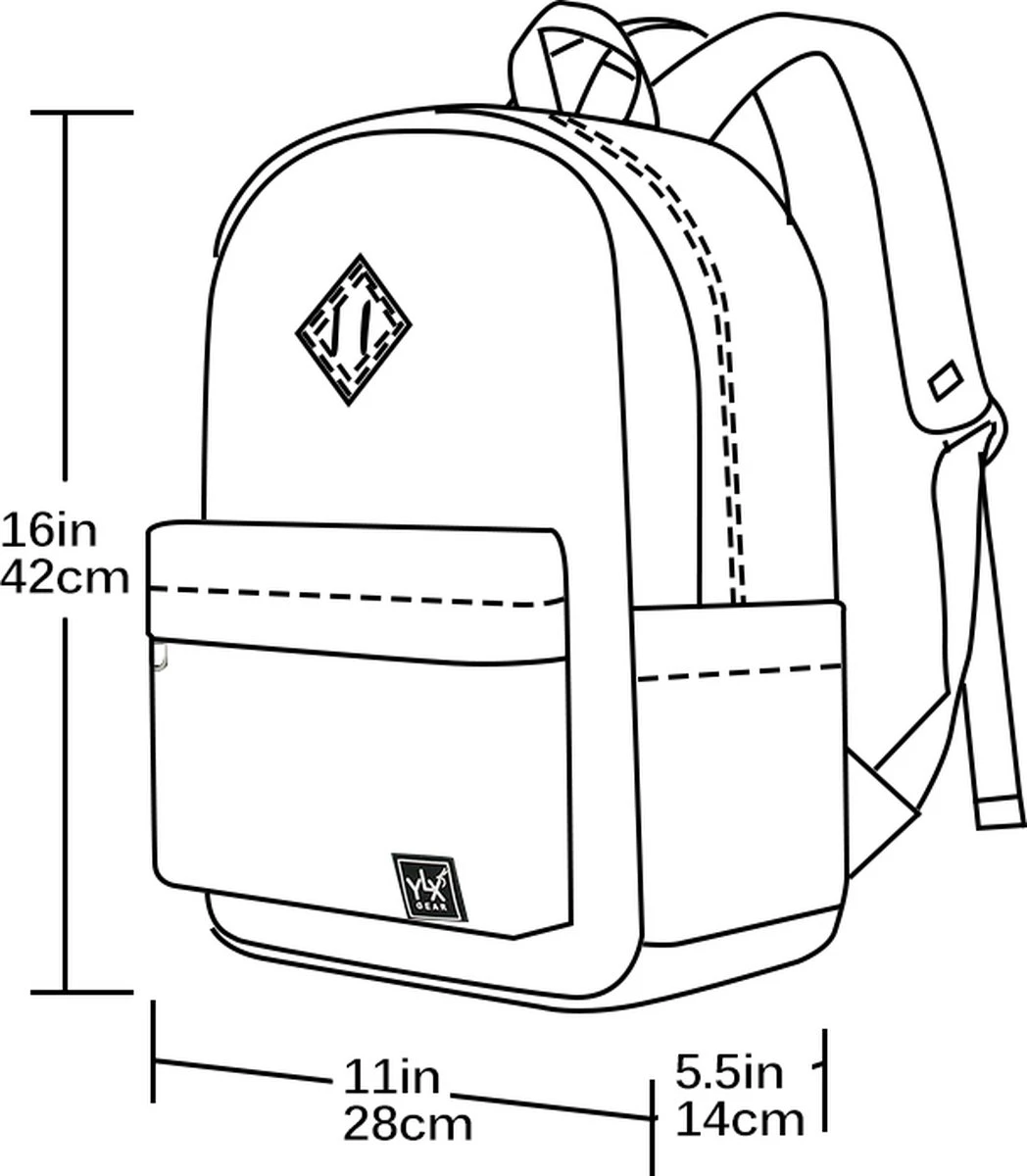 YLX Finch Rugzak. Zwart. Recyceld Rpet Materiaal. Gerecyclede Plastic Flessen - Eco Friendly. Volwassenen - Tieners - Middelbare Scholieren - Jongens - Meisjes. 14" Laptop Sleeve. Backpack - Schooltas - Rugzak - Afbeelding 7