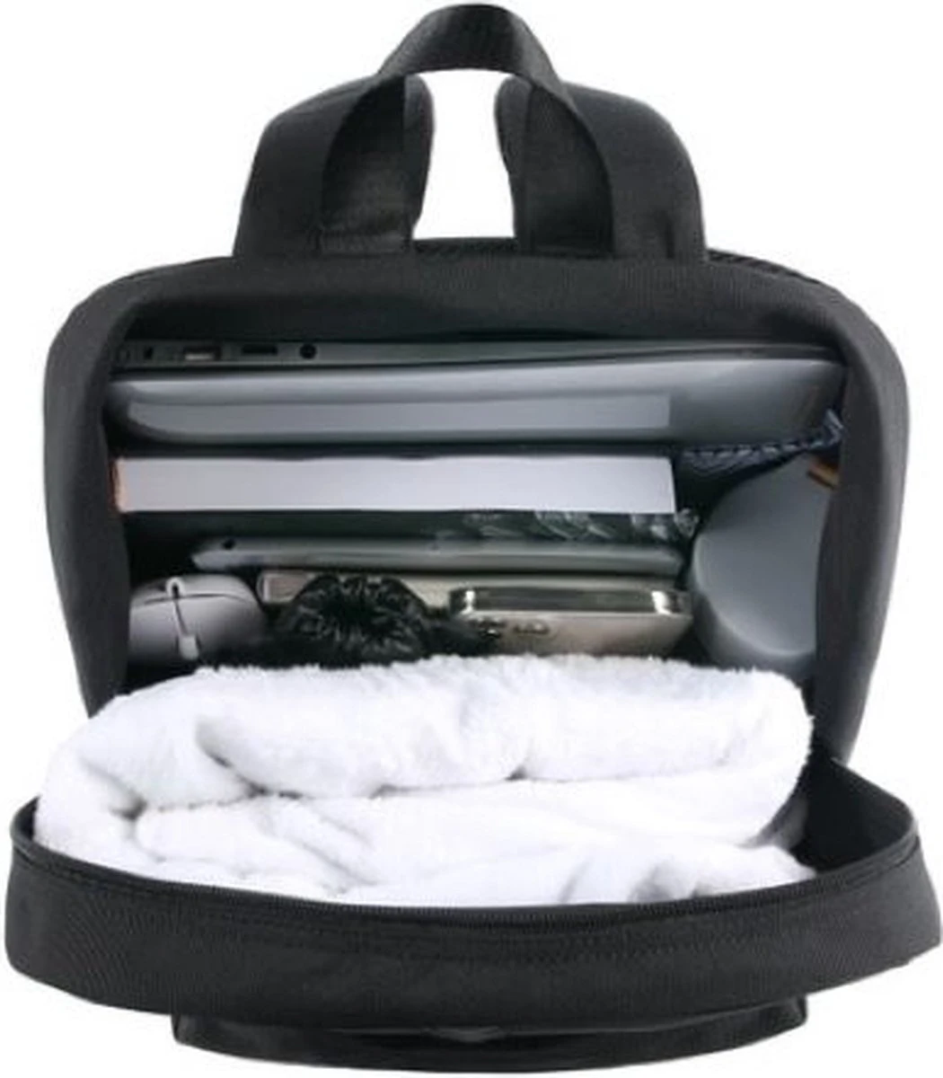 YLX Finch Rugzak. Zwart. Recyceld Rpet Materiaal. Gerecyclede Plastic Flessen - Eco Friendly. Volwassenen - Tieners - Middelbare Scholieren - Jongens - Meisjes. 14" Laptop Sleeve. Backpack - Schooltas - Rugzak - Afbeelding 8