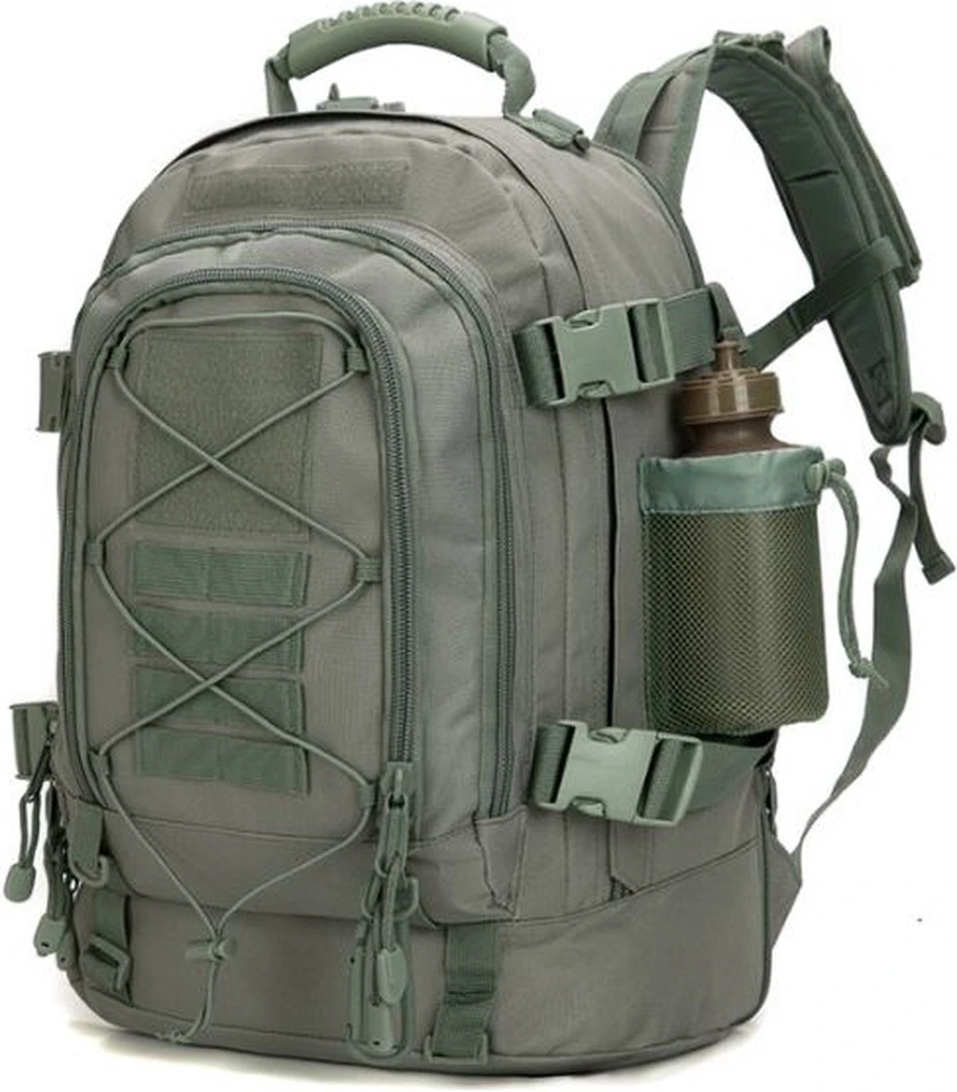 Rugzak 60 Liter - Backpack – Waterdicht - Militaire - Ademend – Licht Groen - Reizen – Geschikt Voor Heren, Dames, Jongens En Meisjes