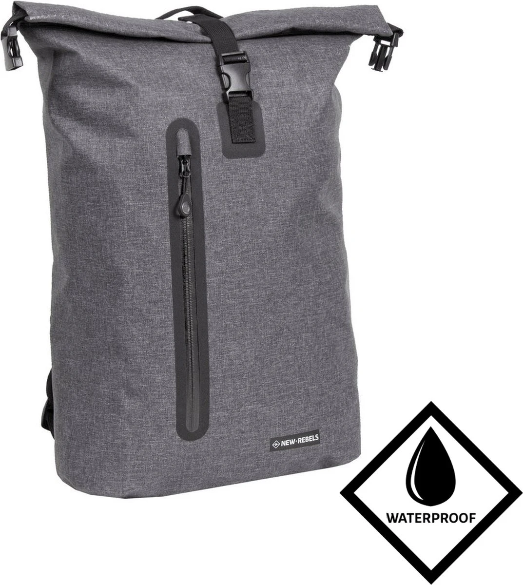 New Rebels® Vepo - Rugtas - Grijs/Rood - Waterbestendig - 15.6151413121087 - 33x15x65cm - Rugzak / Backpack - Afbeelding 12