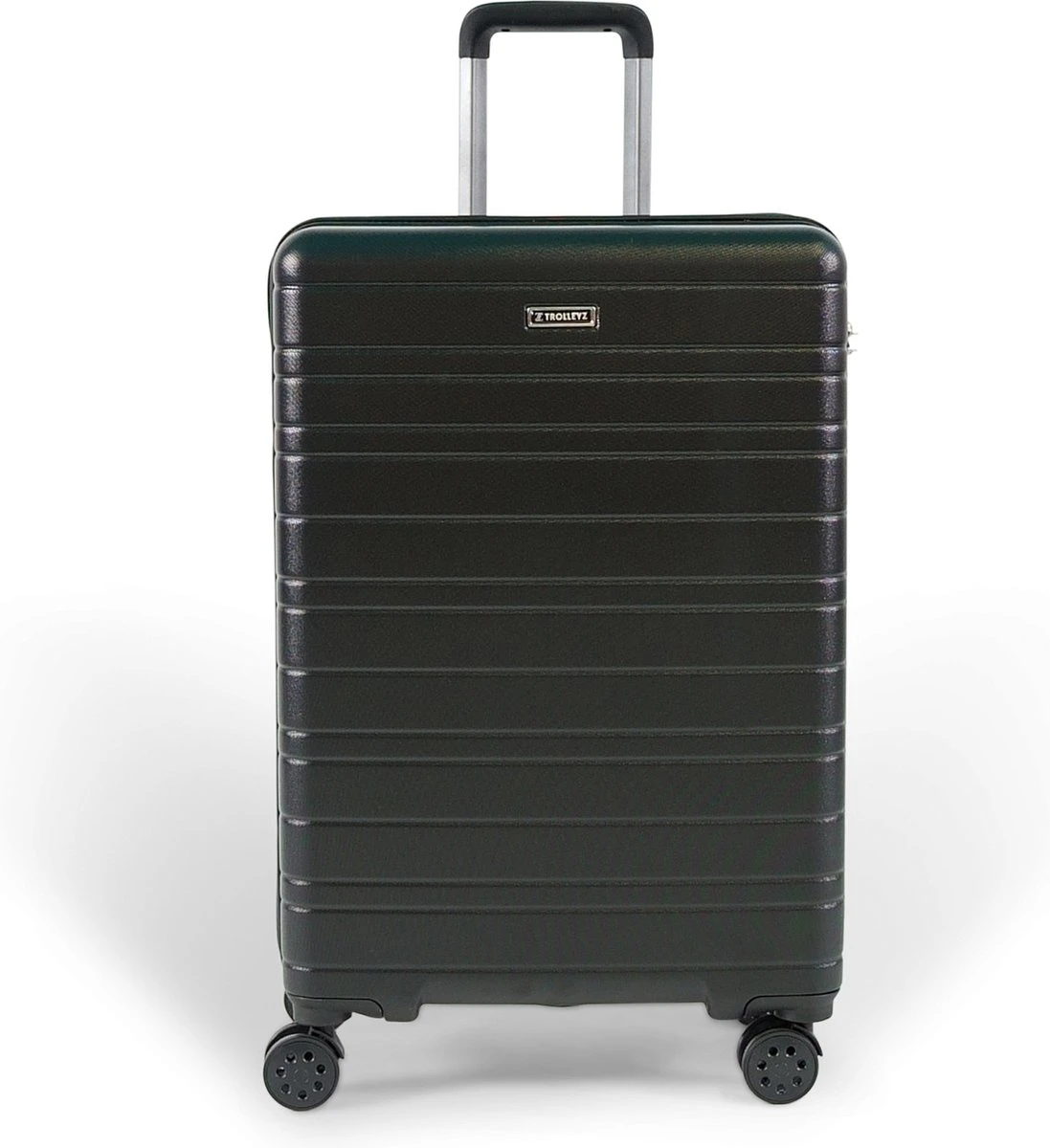 ©TROLLEYZ - Amsterdam No.9 - Reiskoffer 69cm Met TSA Slot - Dubbele Wielen - 360° Spinners - 100% ABS - Reiskoffer In Night Black
