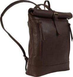 Grayham Franklin Leren Roll-top Rugzak - Donkerbruin - Met Laptopvak - 100% Leer