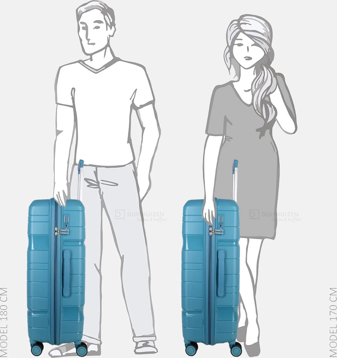 Decent ONE-CITY Large Koffer - 76 Cm - TSA Slot - Petrol - Afbeelding 5