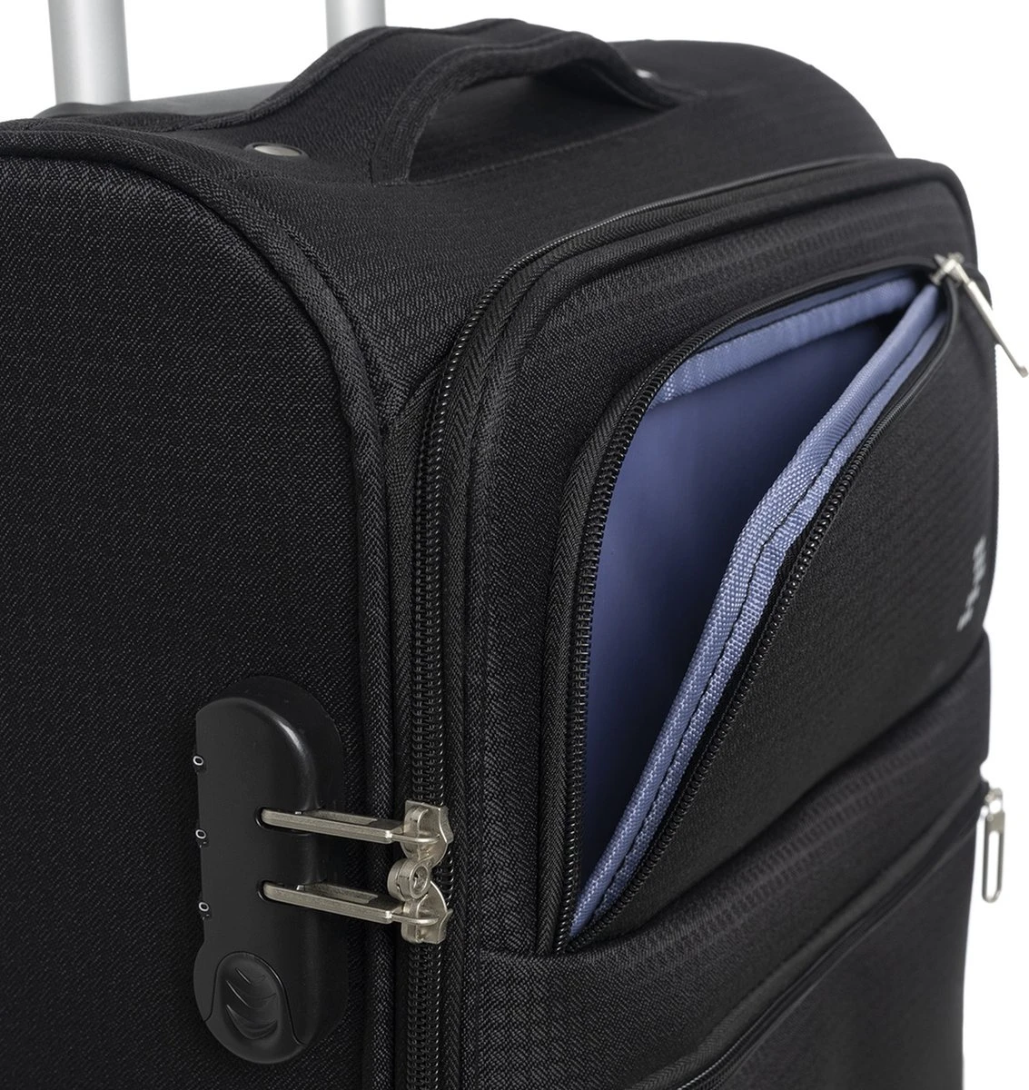 Travelbags Handbagage Zachte Koffer / Trolley / Reiskoffer - The Base - 55 Cm - Zwart - Afbeelding 2