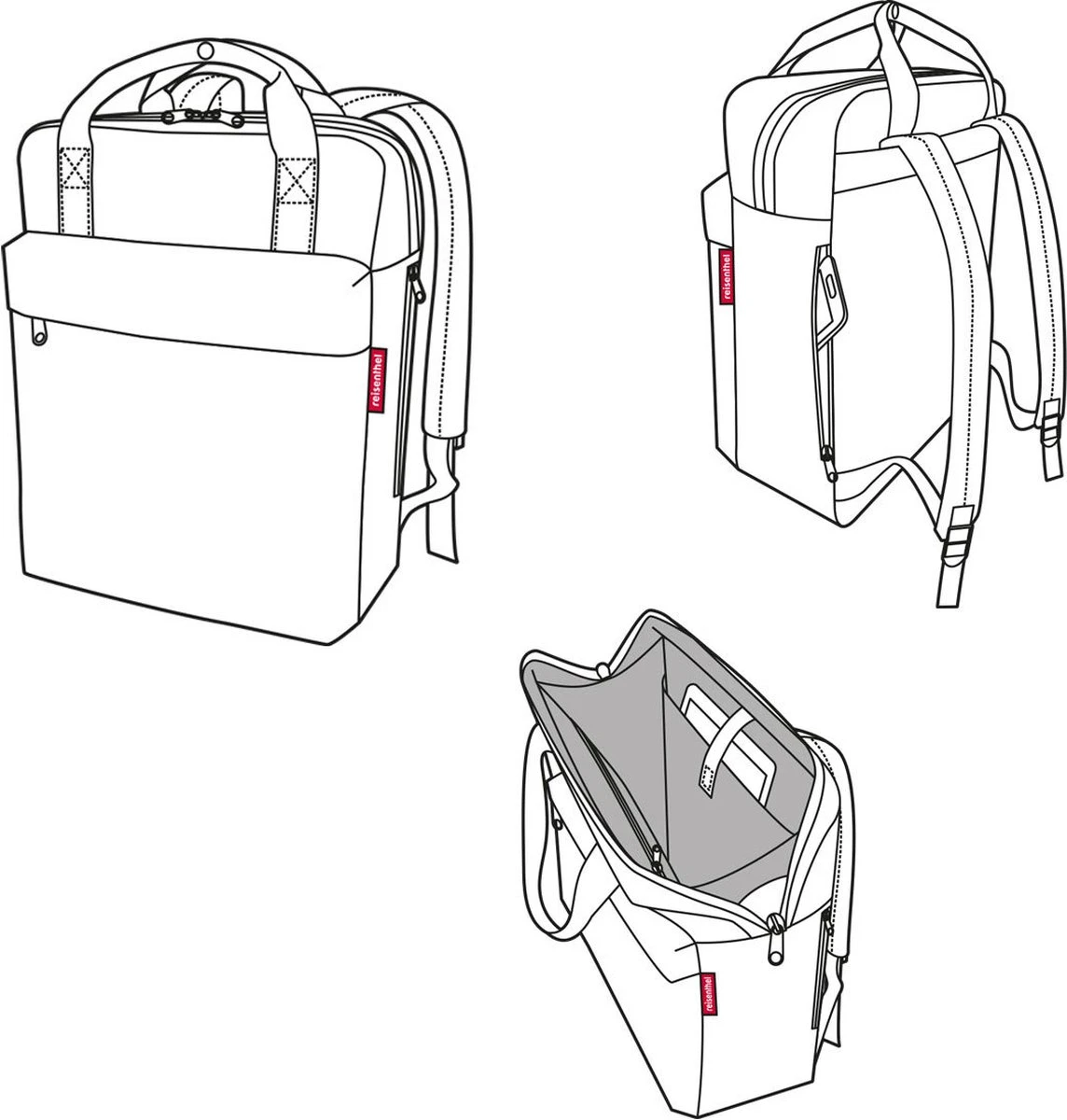Reisenthel Allday Backpack M Rugzak - 15L - Mixed Dots Red Rood - Afbeelding 5
