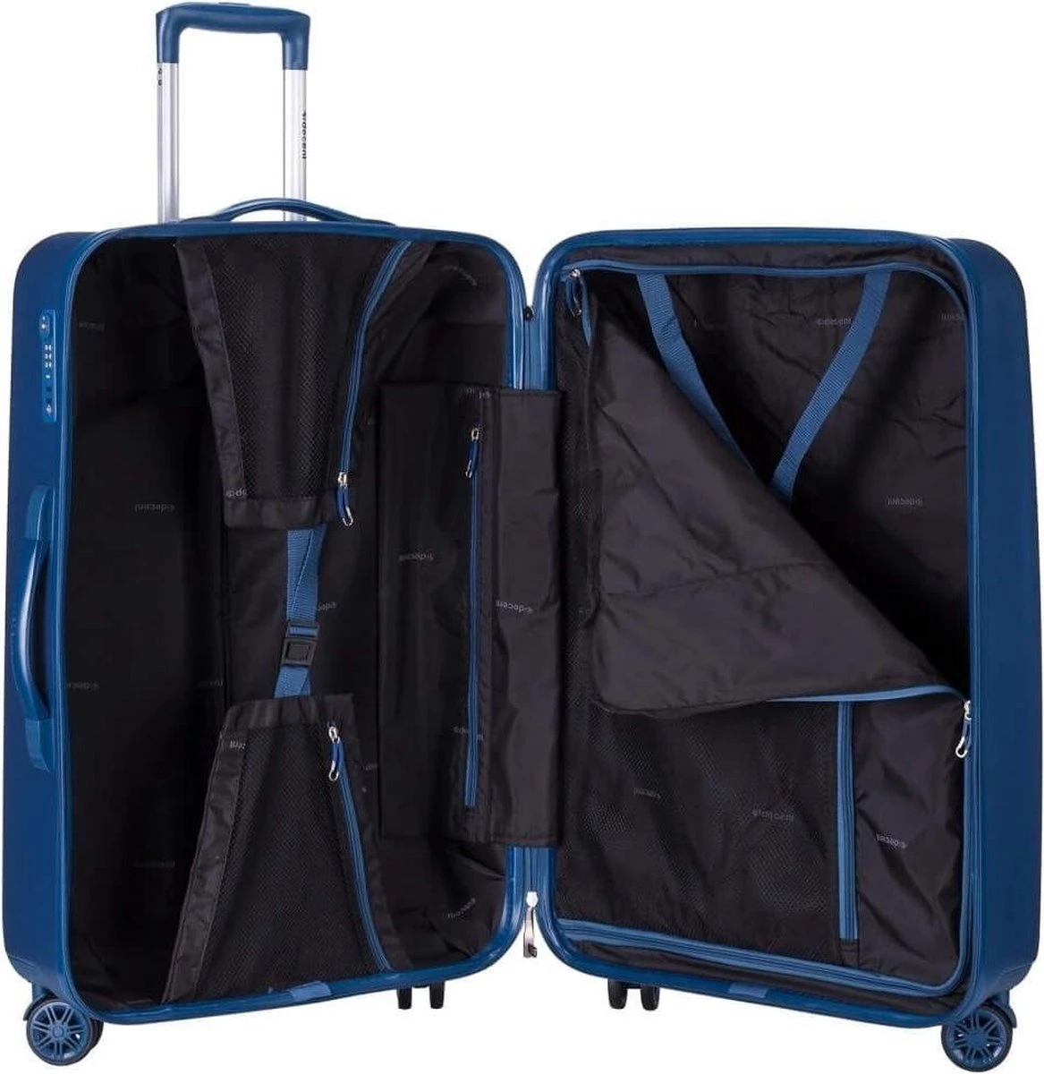 Decent Tranporto-One Handbagage Koffer - 55 Cm - TSA Slot - Dark Blue - Afbeelding 4