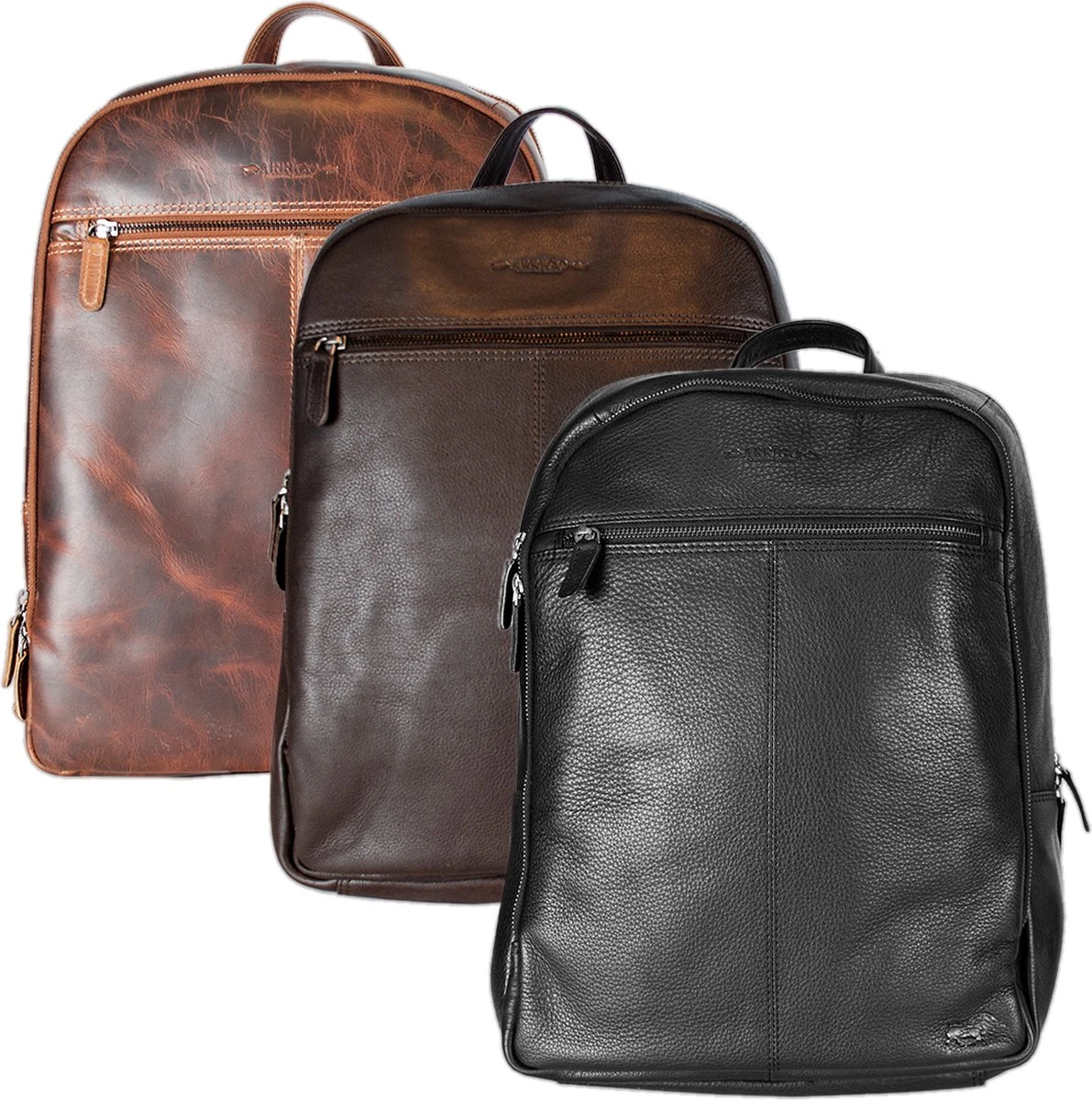 Rugzak Dames Leer Of Rugtas Heren Leer - Zwart Leer - Zwarte Laptop Rugzak Unisex - Afbeelding 4