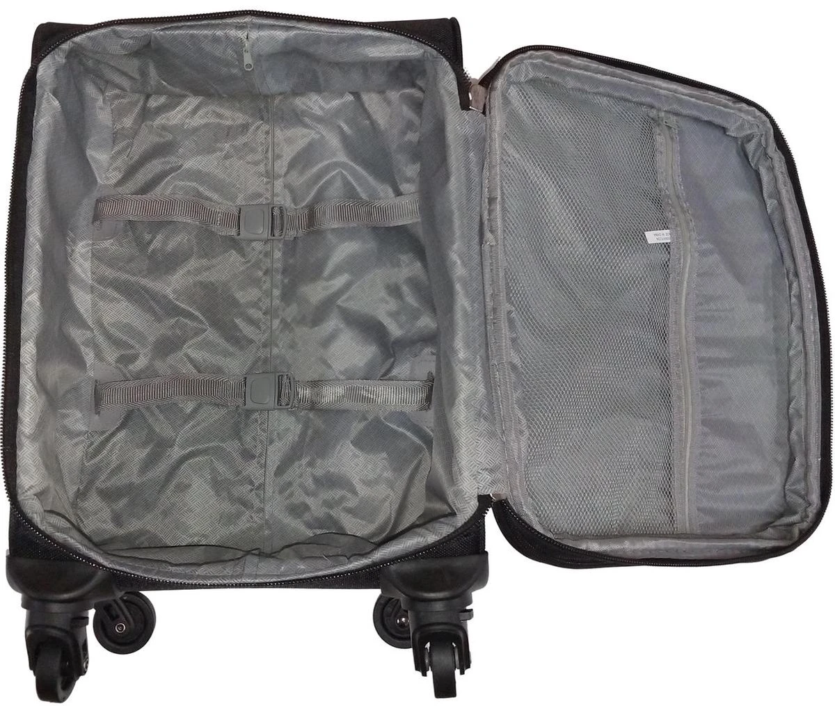 Stoffen Handbagage Koffer 51cm 4 Wielen Trolley - Bruin - Afbeelding 2