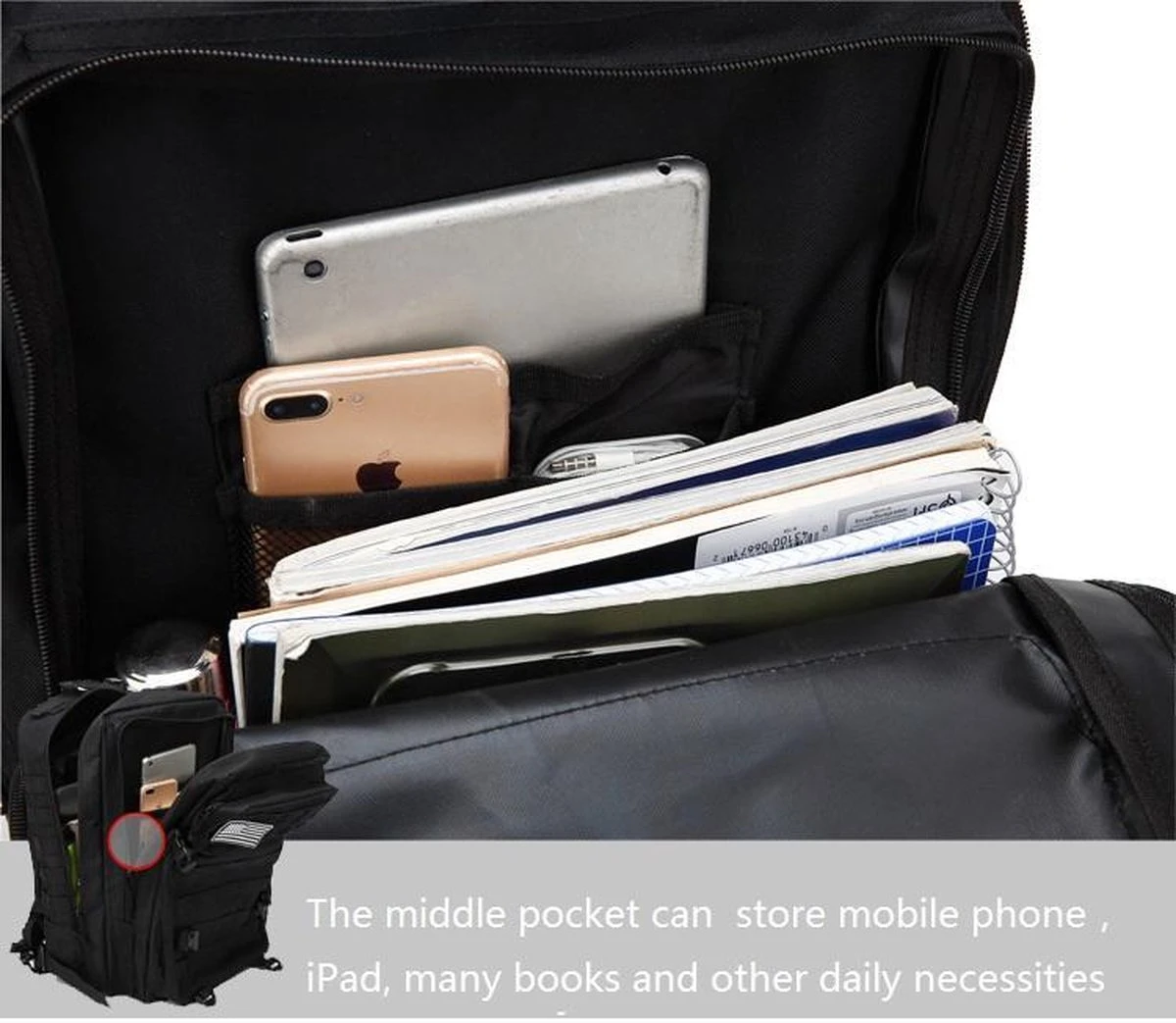 Northwest Tactical Backpack 45l | Tactische Rugzak - Sport - School - Werk ARMY GREEN | Leger Groen - Afbeelding 5