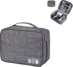 Travelorganizer Electronica Grijs - Reis Organiser Oplader - Opberger Vakantie / Travel - Reisorganizer