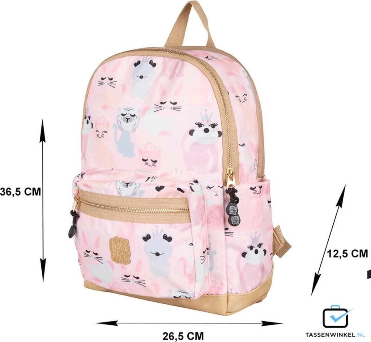Pick & Pack Lieve Diertjes - Rugzak - Roze - Maat M - Afbeelding 13