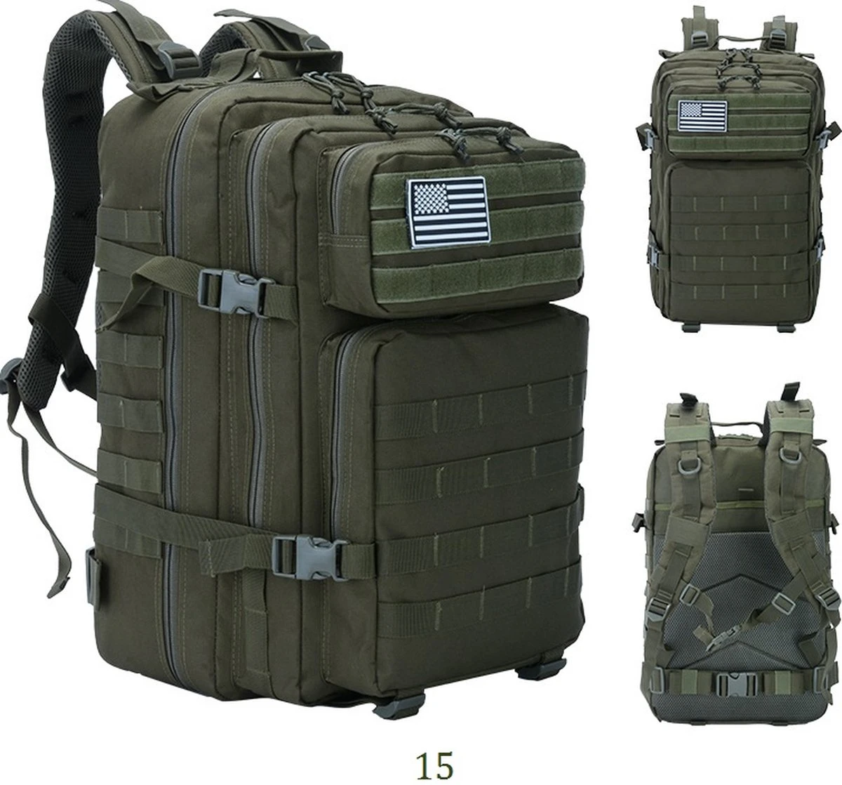 Northwest Tactical Backpack 45l | Tactische Rugzak - Sport - School - Werk ARMY GREEN | Leger Groen