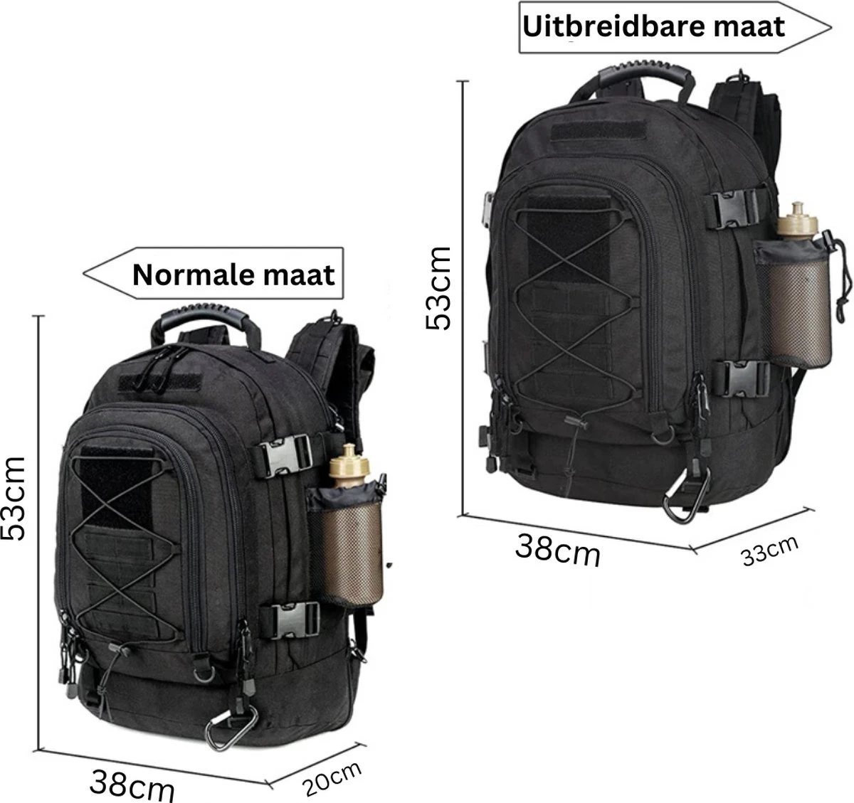 Rugzak 60 Liter - Backpack – Waterdicht - Militaire - Ademend – Licht Groen - Reizen – Geschikt Voor Heren, Dames, Jongens En Meisjes - Afbeelding 5