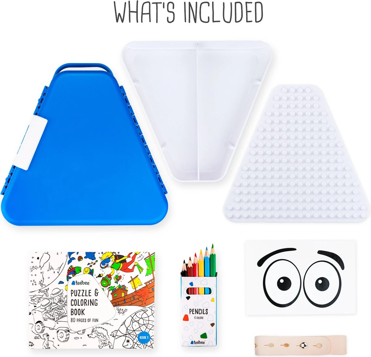 Trunki: TEEBEE Terrance Blauw - Kids Travel Toy Box, Bevat Een Leuk Activiteitenboekje, Kleurpotloden En Stickers, In Doos 15,5x18x18cm, 3+ - Afbeelding 6