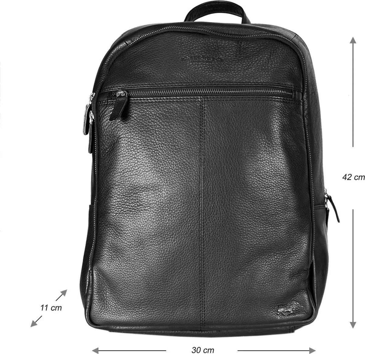 Rugzak Dames Leer Of Rugtas Heren Leer - Zwart Leer - Zwarte Laptop Rugzak Unisex - Afbeelding 6