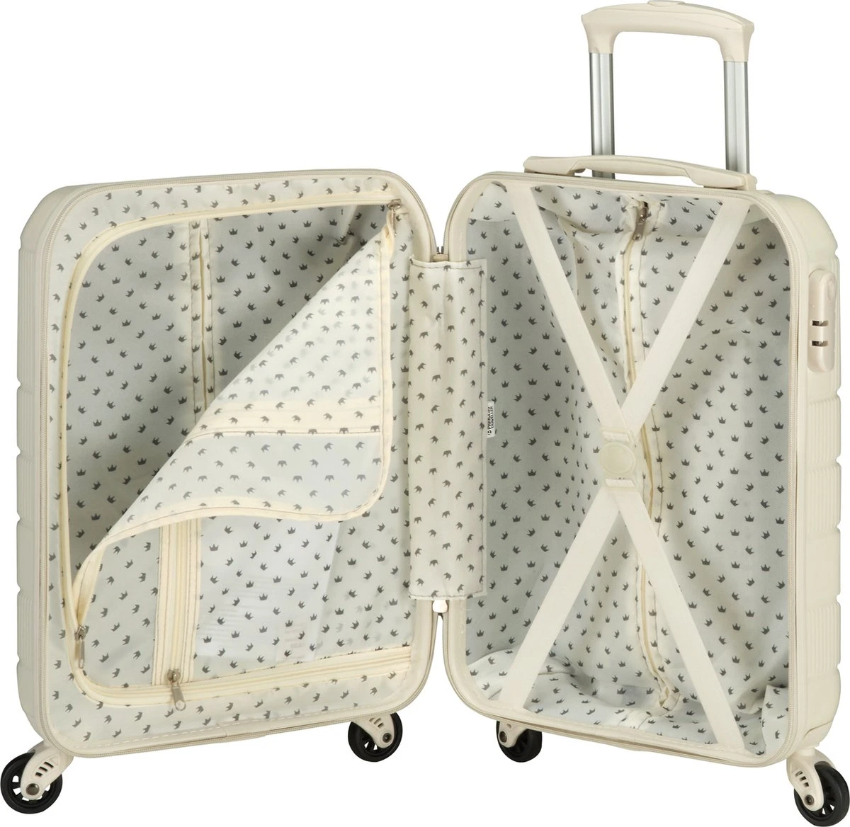 Princess Traveller Florence - Handbagagekoffer Met Strap - Crème - S - 55cm - Afbeelding 4