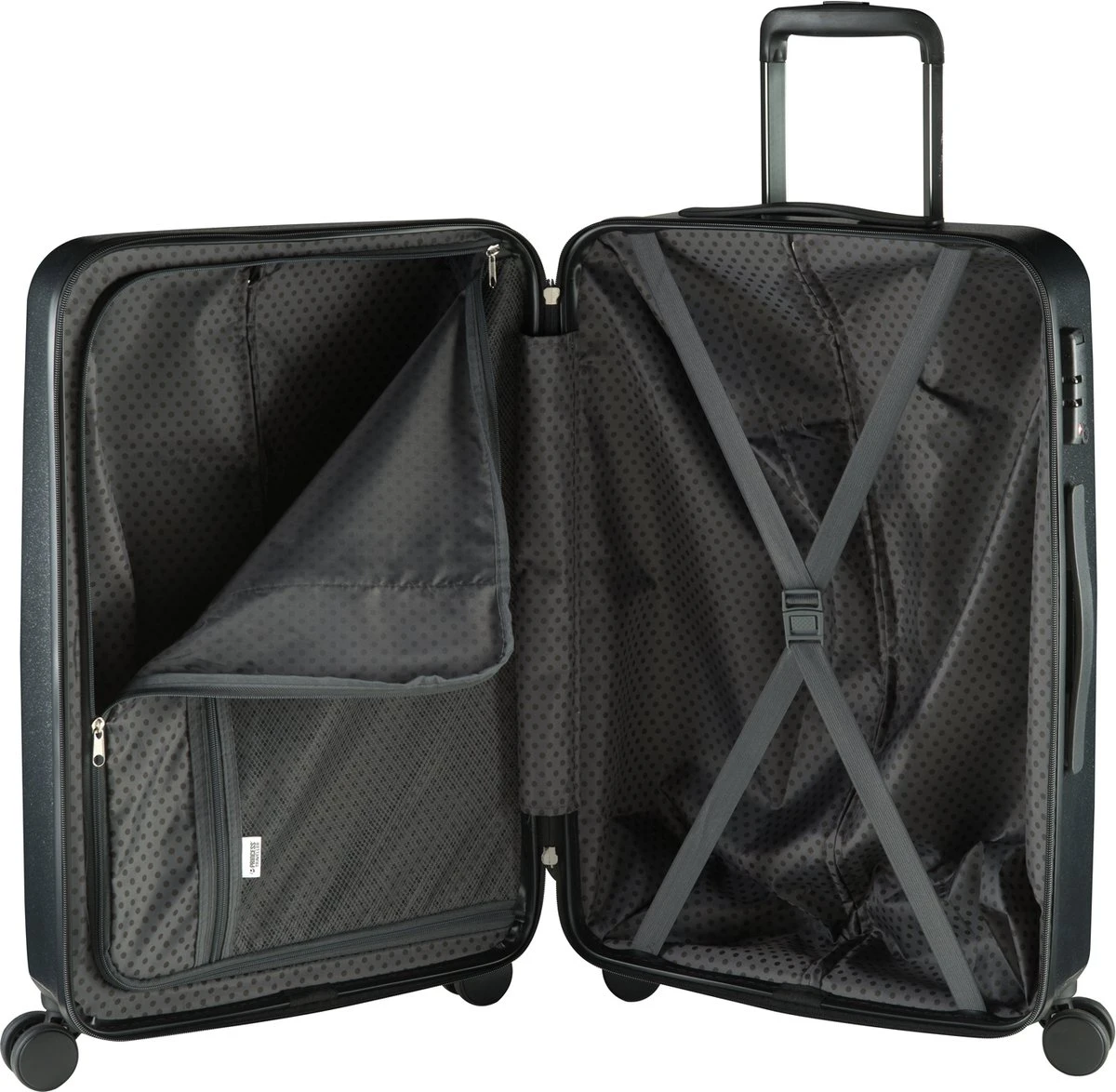 Princess Traveller Harlem - Reiskoffer - Zwart - RPET - M - 65cm - Afbeelding 4