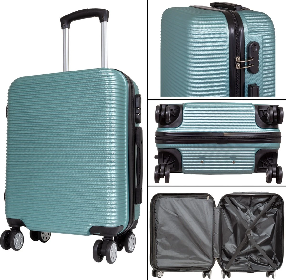 Monopol - Malaga - Reiskoffer Ruimbagage Groot - ABS - Turqoisegroen - Maat L / 99 Liter