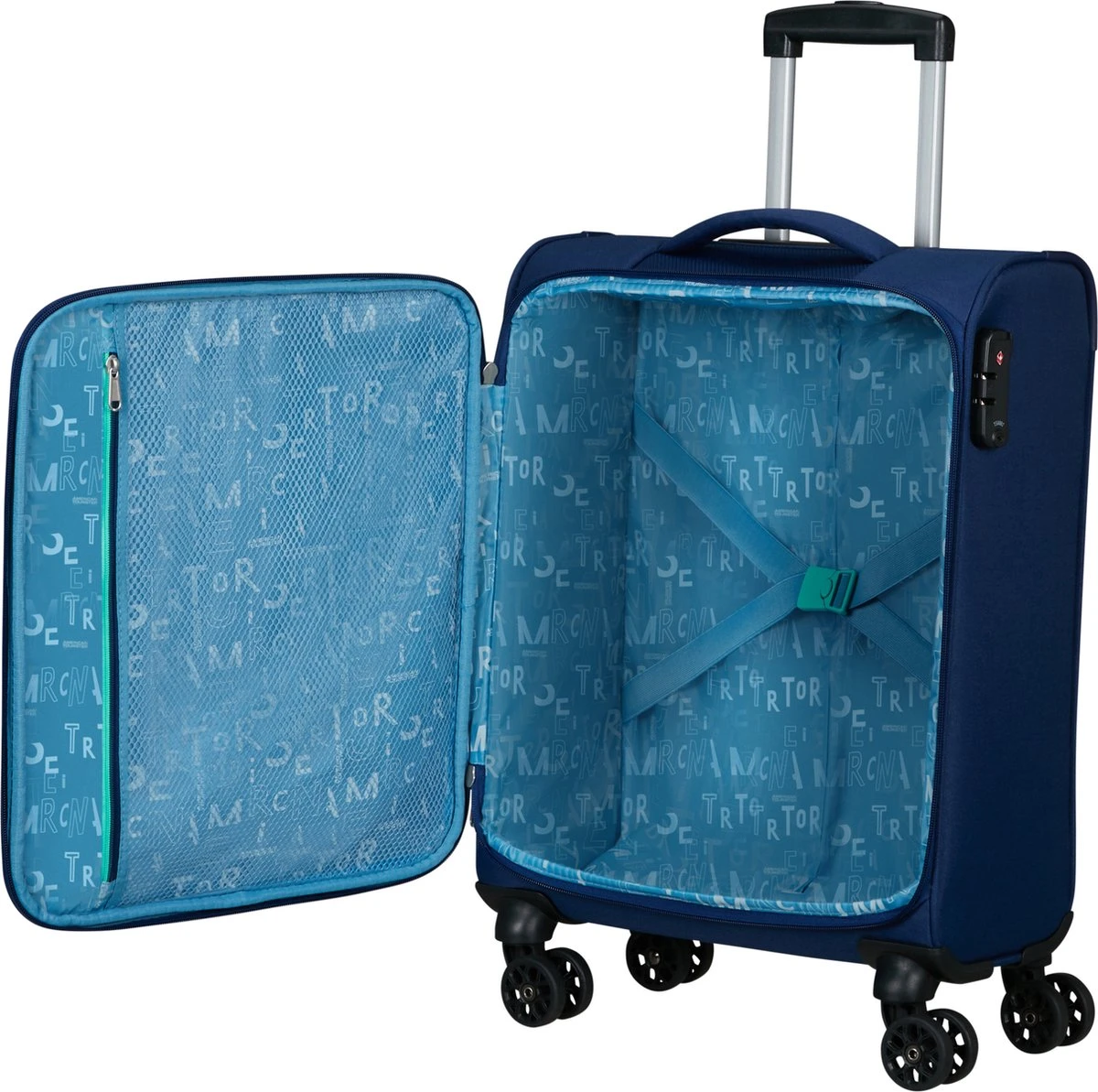 American Tourister Reiskoffer - Sea Seeker Spinner 55cm (Handbagage)- Combat Navy - Afbeelding 8