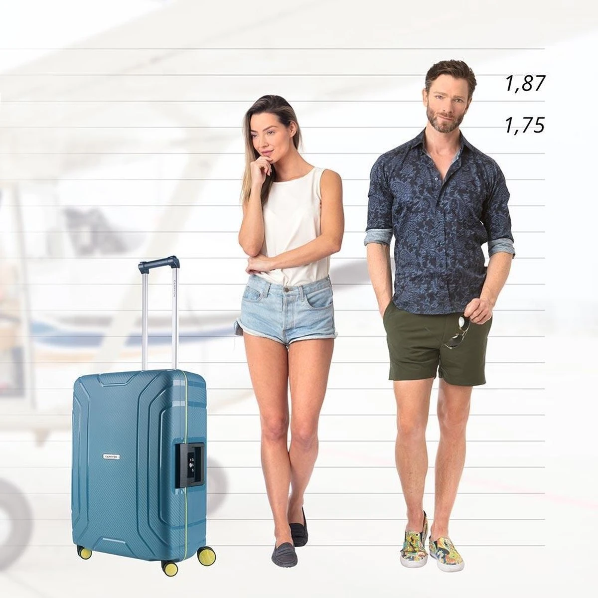 CarryOn Steward TSA Reiskoffer - 65cm Trolley Met Kliksloten - Dubbele Wielen - Blauw - Afbeelding 2