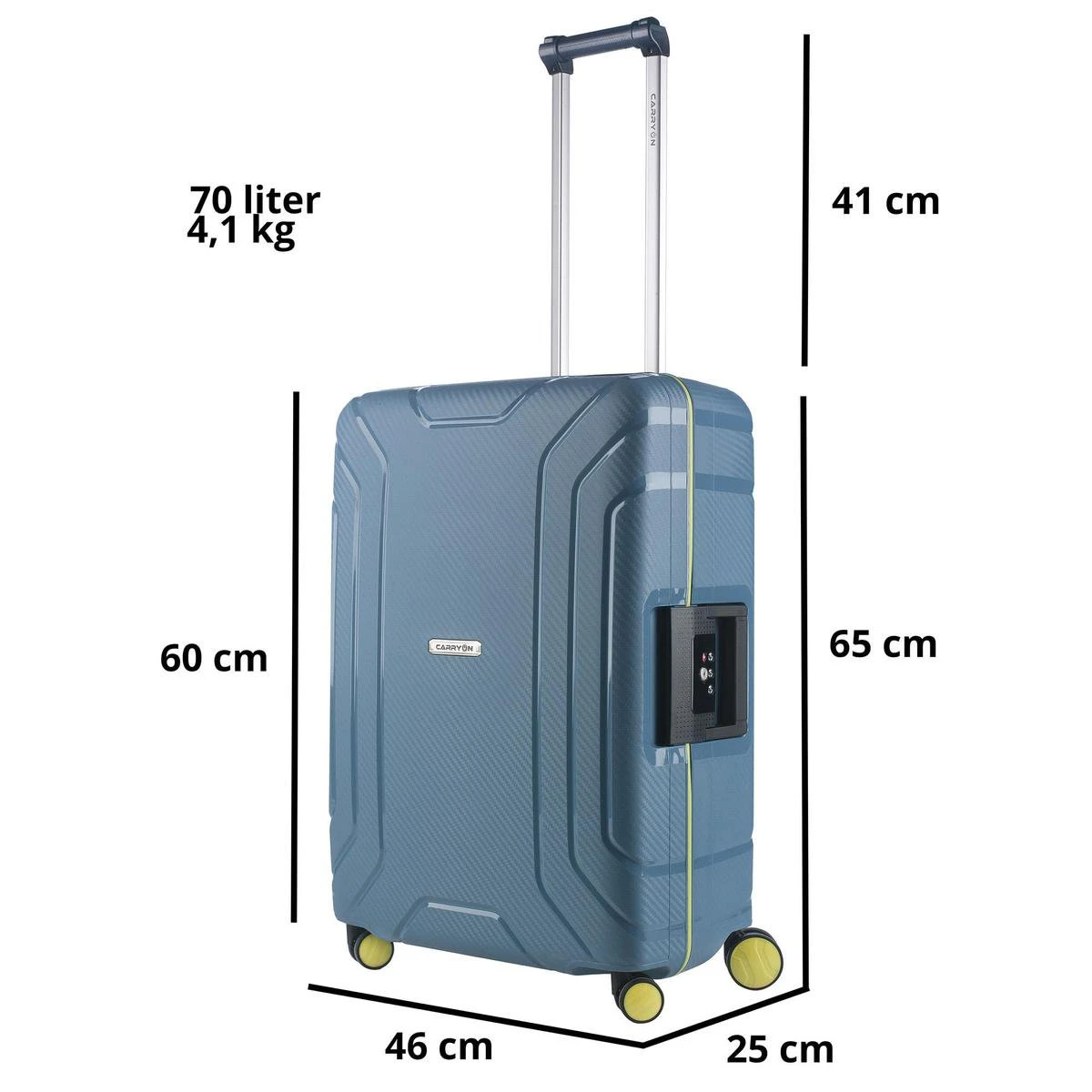 CarryOn Steward TSA Reiskoffer - 65cm Trolley Met Kliksloten - Dubbele Wielen - Blauw - Afbeelding 8