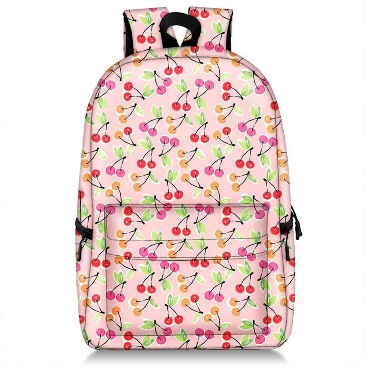 GoPa Rugzak Voor Meisjes | Schooltas | Rugtas | Kersen | Cherry | Roze | Vrouwen - Afbeelding 6