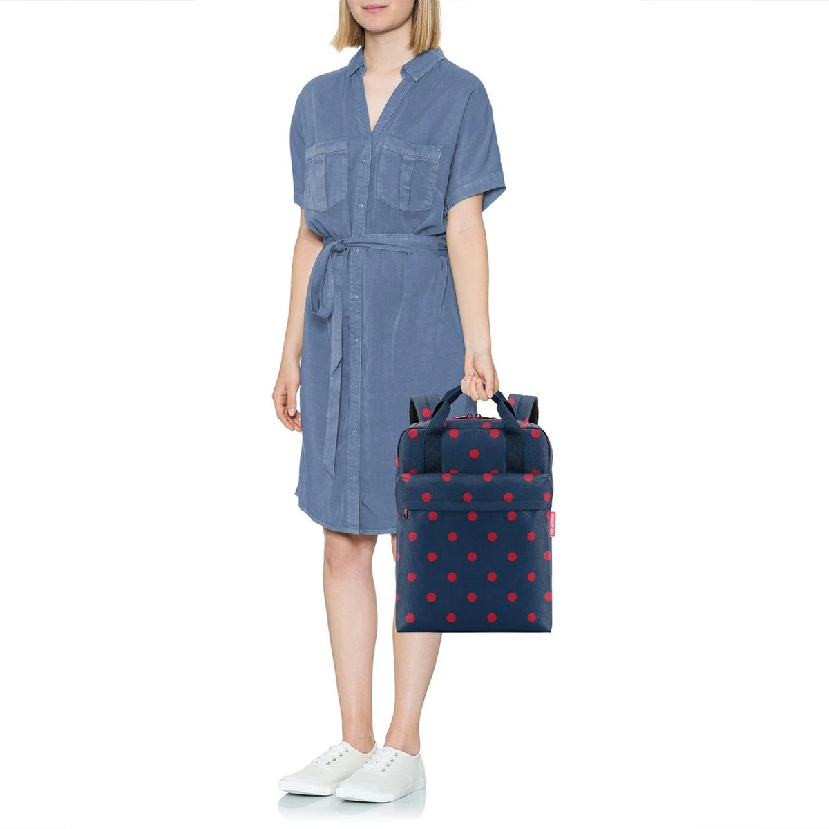 Reisenthel Allday Backpack M Rugzak - 15L - Mixed Dots Red Rood - Afbeelding 4