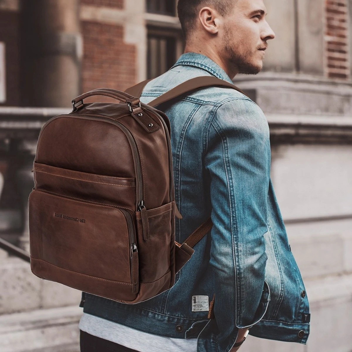 Chesterfield Bags Leren Laptop Rugzak Austin Bruin - Afbeelding 14