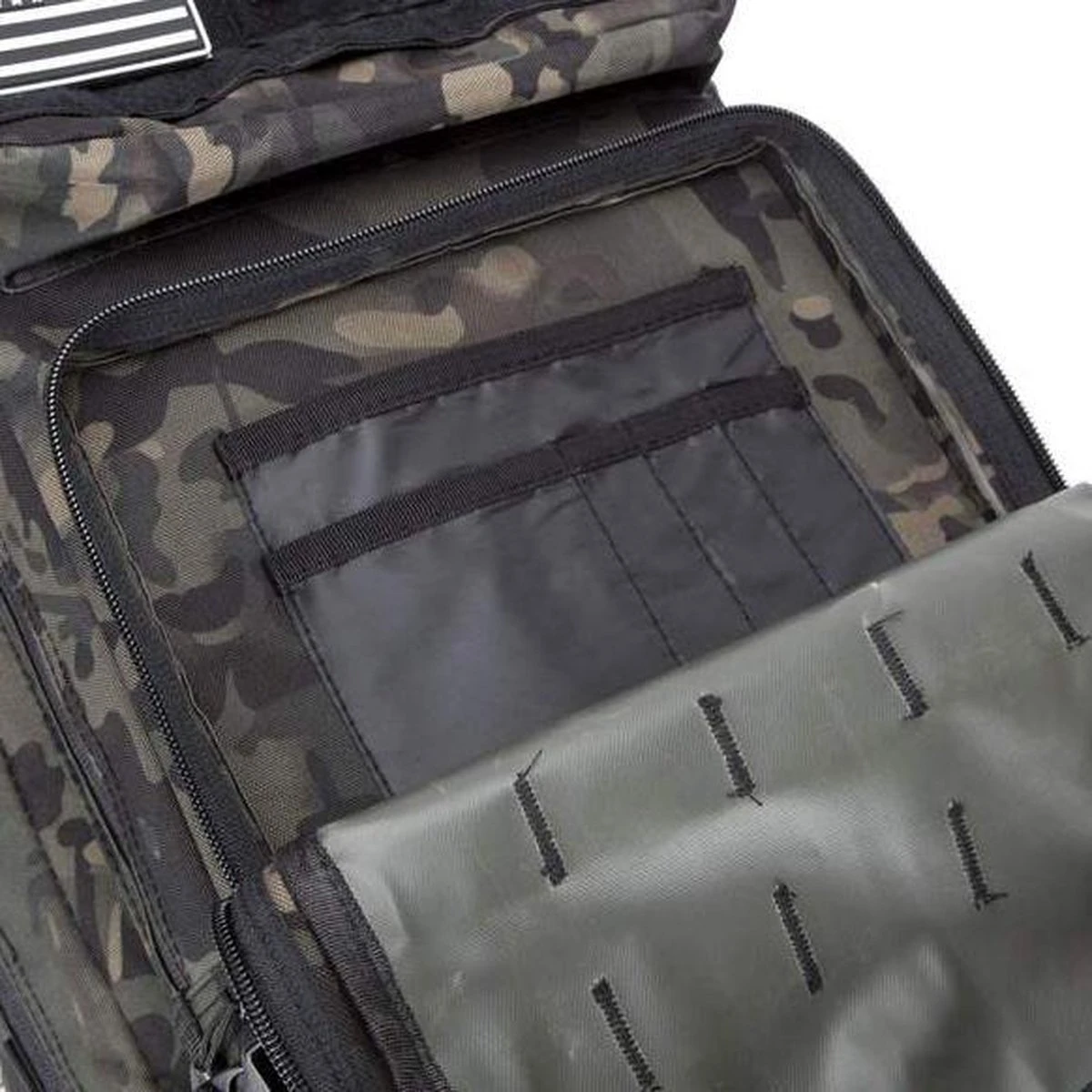 LAYSTON. - 45L Sport School Werk Rugtas - Sport Rugzak - Tactical Backpack - Waterafstotend - Camo Groen - Afbeelding 3