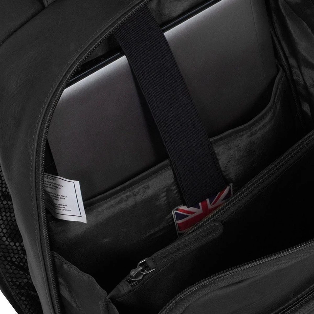 Chesterfield James Leren Laptop Rugzak - 14 Inch - Zwart - Afbeelding 10