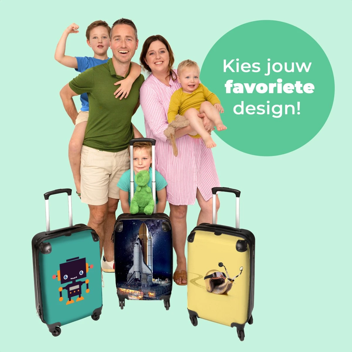 NoBoringSuitcases.com® Koffer - Ruimte - Spaceshuttle - Raket - Jongens - Past Binnen 55x40x20 Cm En 55x35x25 Cm - Handbagage - Trolley - Fotokoffer - Cabin Size - Print - Afbeelding 8