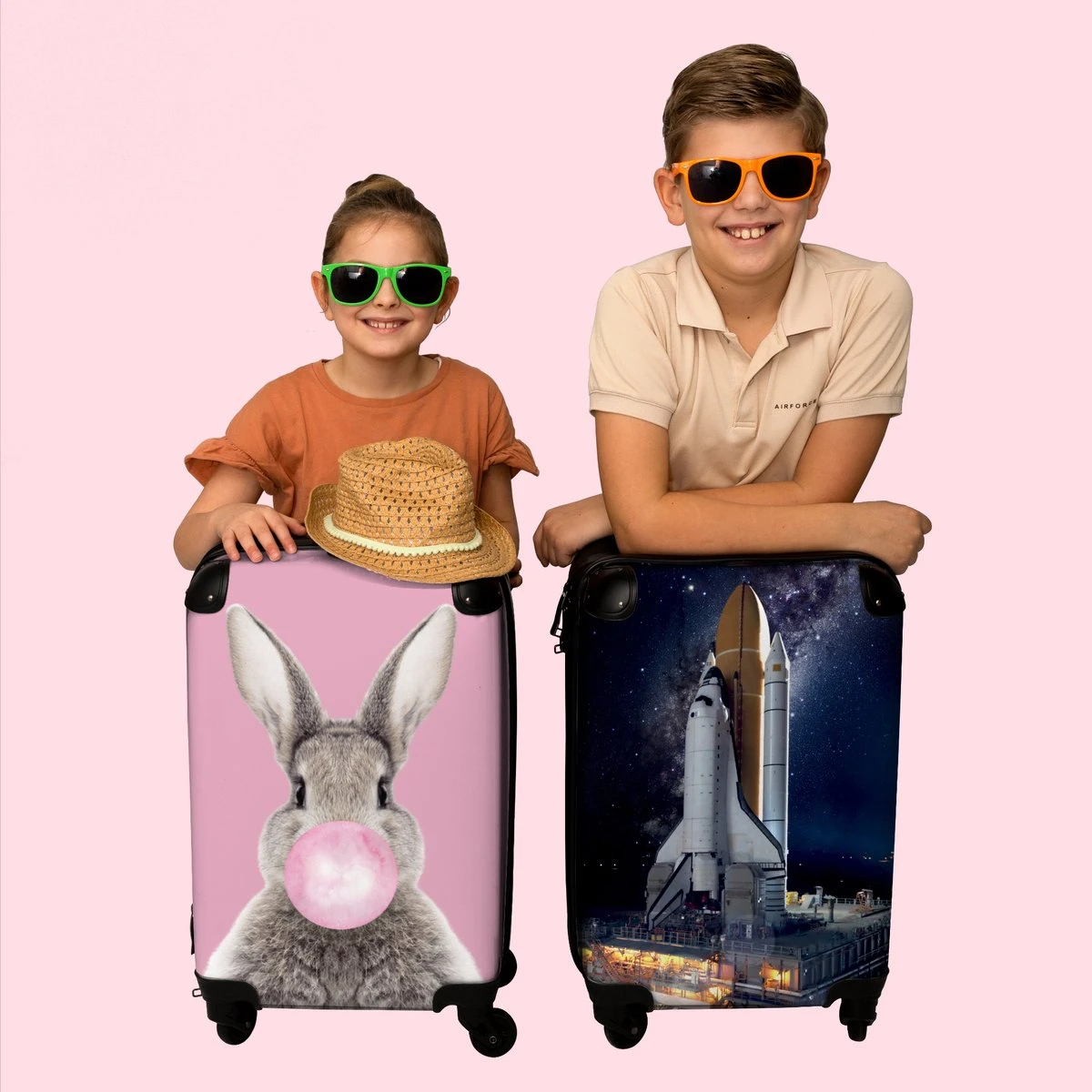 NoBoringSuitcases.com® Koffer - Ruimte - Spaceshuttle - Raket - Jongens - Past Binnen 55x40x20 Cm En 55x35x25 Cm - Handbagage - Trolley - Fotokoffer - Cabin Size - Print - Afbeelding 9