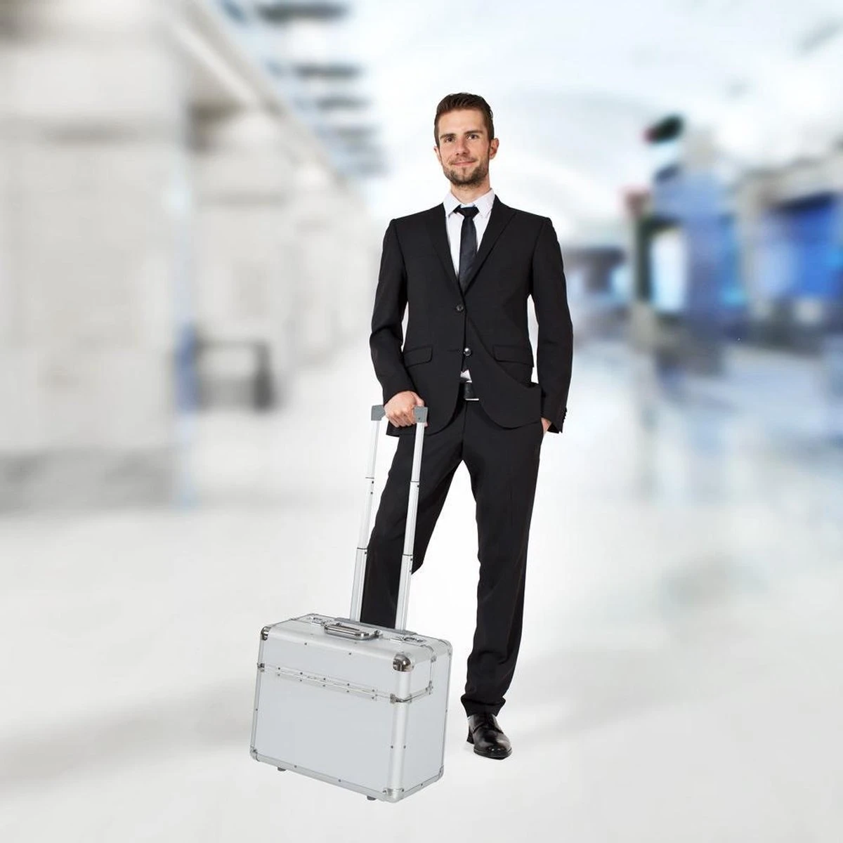 Tectake Business Pilotenkoffer - 39 Cm - Zilver - Afbeelding 2