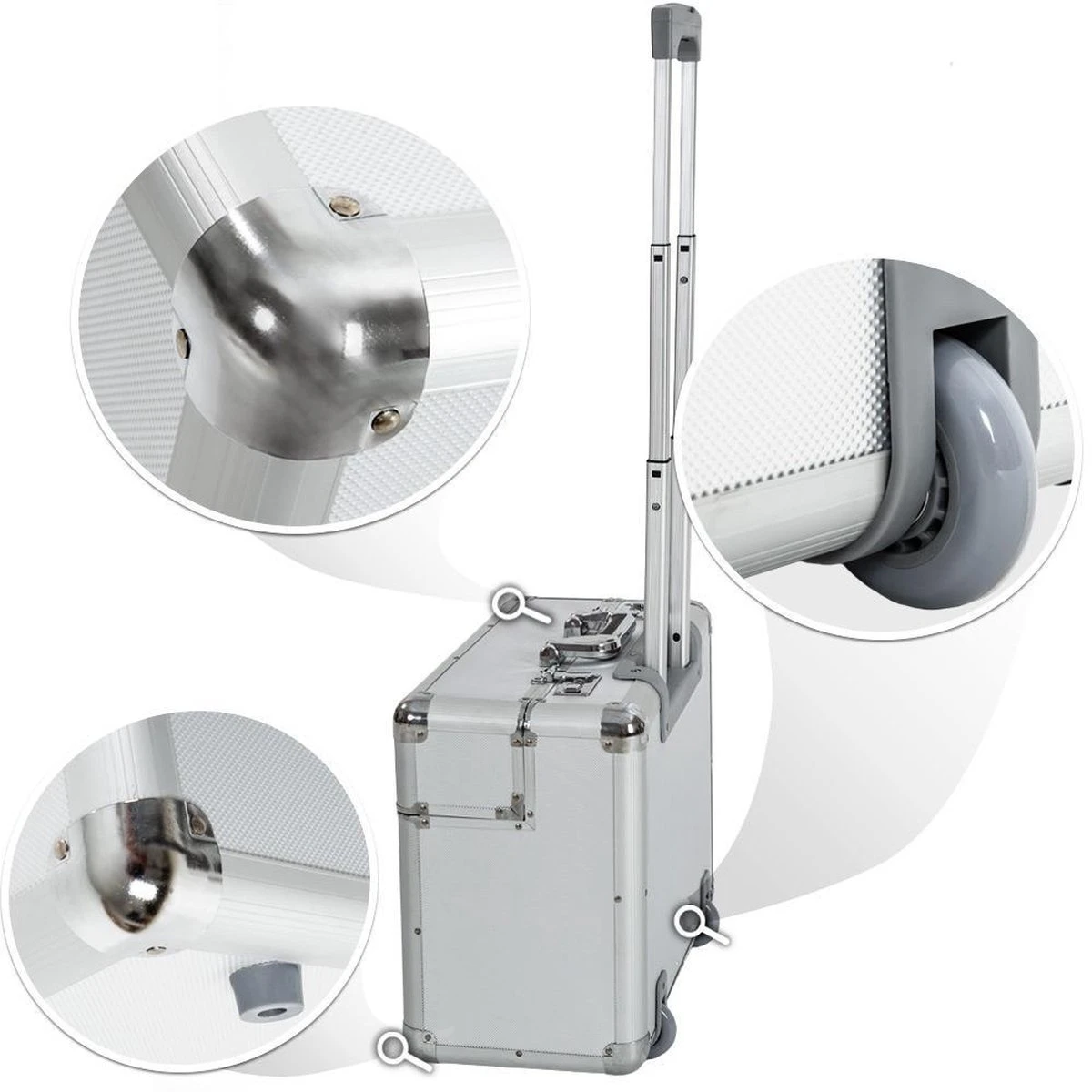 Tectake Business Pilotenkoffer - 39 Cm - Zilver - Afbeelding 4