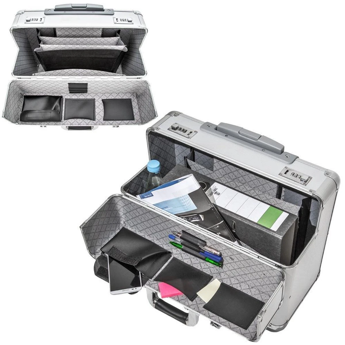 Tectake Business Pilotenkoffer - 39 Cm - Zilver - Afbeelding 5