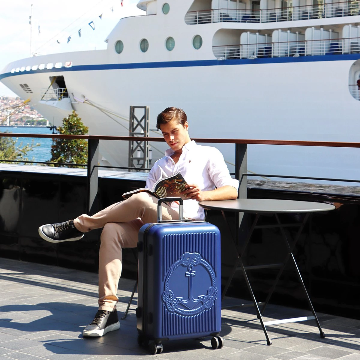 Biggdesign Ocean Reiskoffer - Ruimbagage Koffer - Blauw - Medium - Afbeelding 9