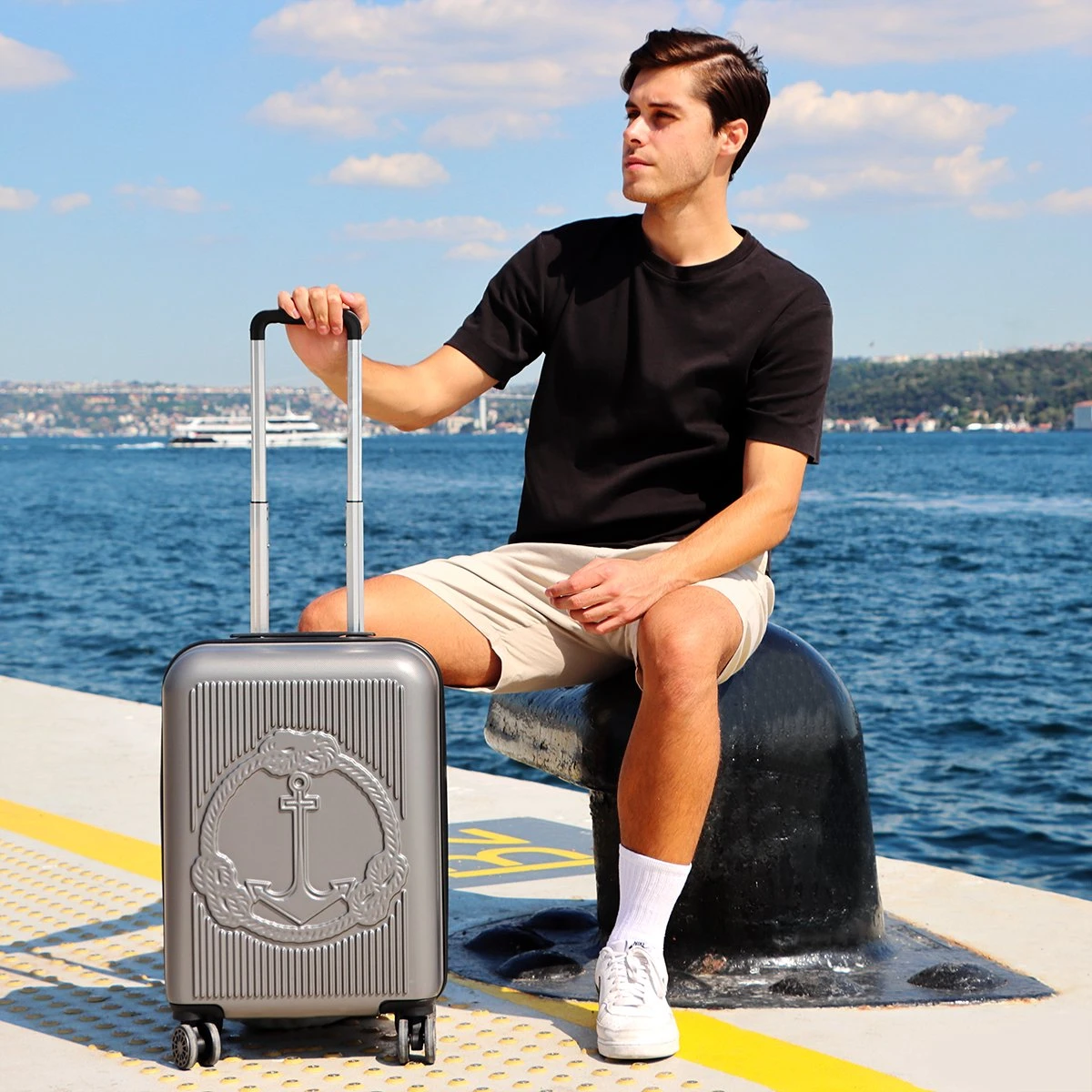 Biggdesign Ocean Handbagage Koffer - Reiskoffer - Grijs - Klein - Afbeelding 5