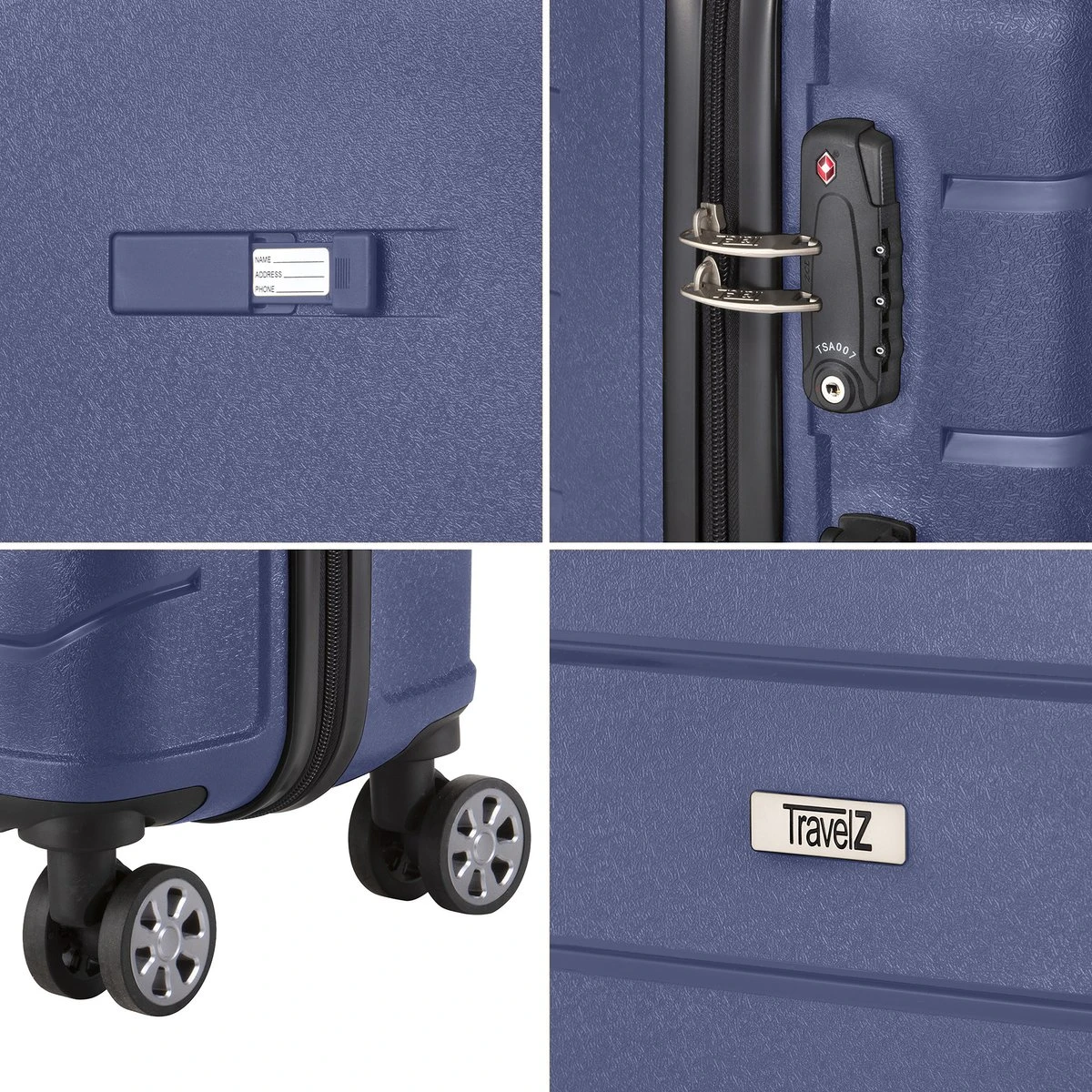 TravelZ Big Bars Handbagagekoffer 55cm Met TSA-slot - Ultrasterk - Blauw - Afbeelding 5
