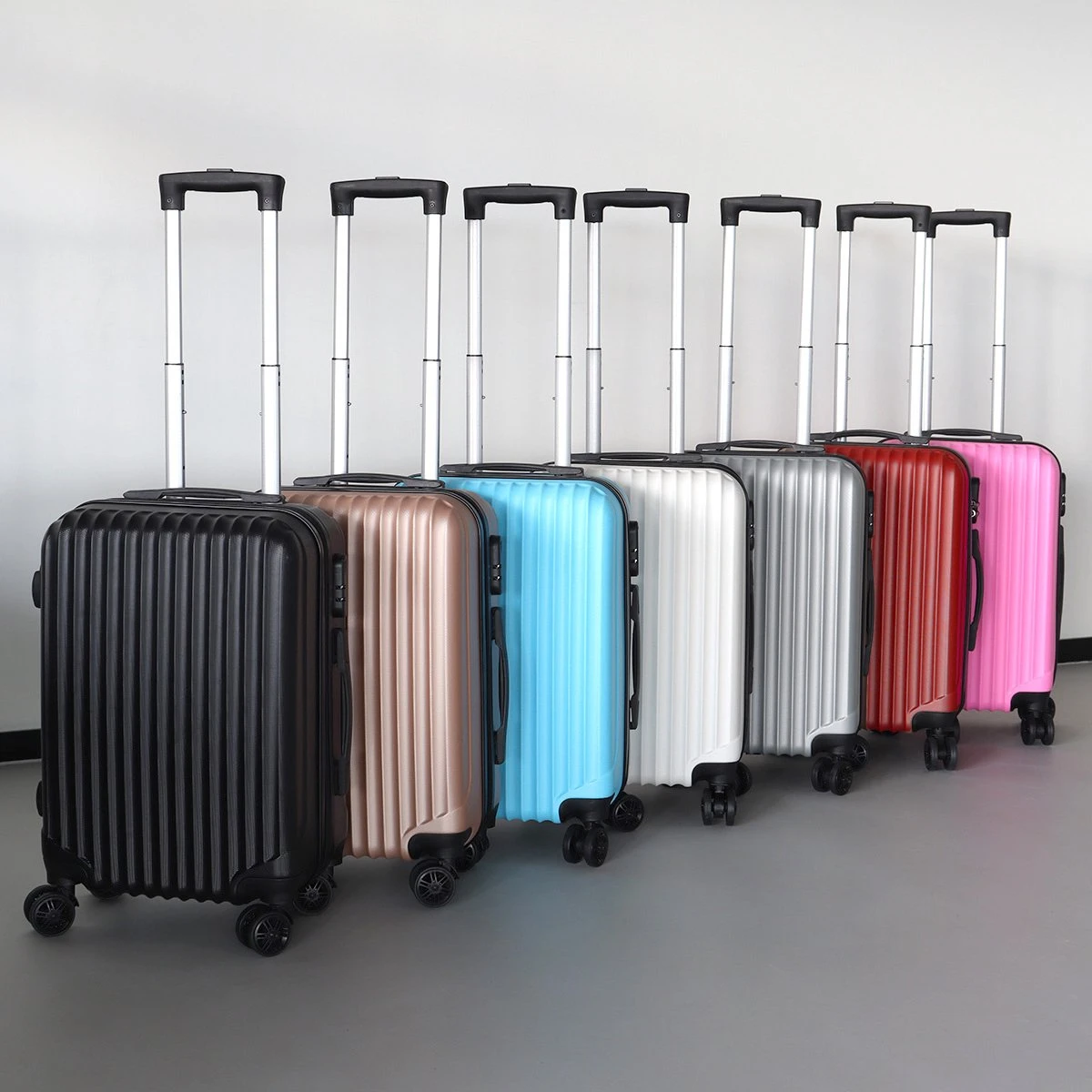 Handbagage Koffer 55cm Roze 4 Wielen Trolley Met Pin Slot - Afbeelding 6