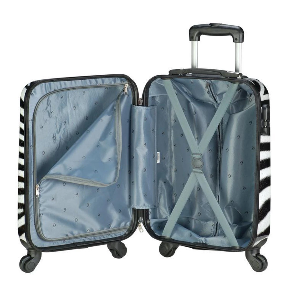 Princess Traveller Animal Print - Handbagagekoffer - Zebra - Small - 55cm - Afbeelding 4