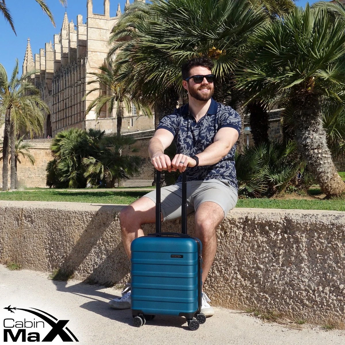 CabinMax Handbagage Koffer - Trolley 30L - Harde Reiskoffer - 45x36x20cm - Lichtgewicht - Groot Capaciteit - Endless Sea - Afbeelding 9