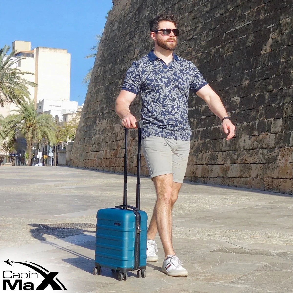 CabinMax Handbagage Koffer - Trolley 30L - Harde Reiskoffer - 45x36x20cm - Lichtgewicht - Groot Capaciteit - Endless Sea - Afbeelding 10