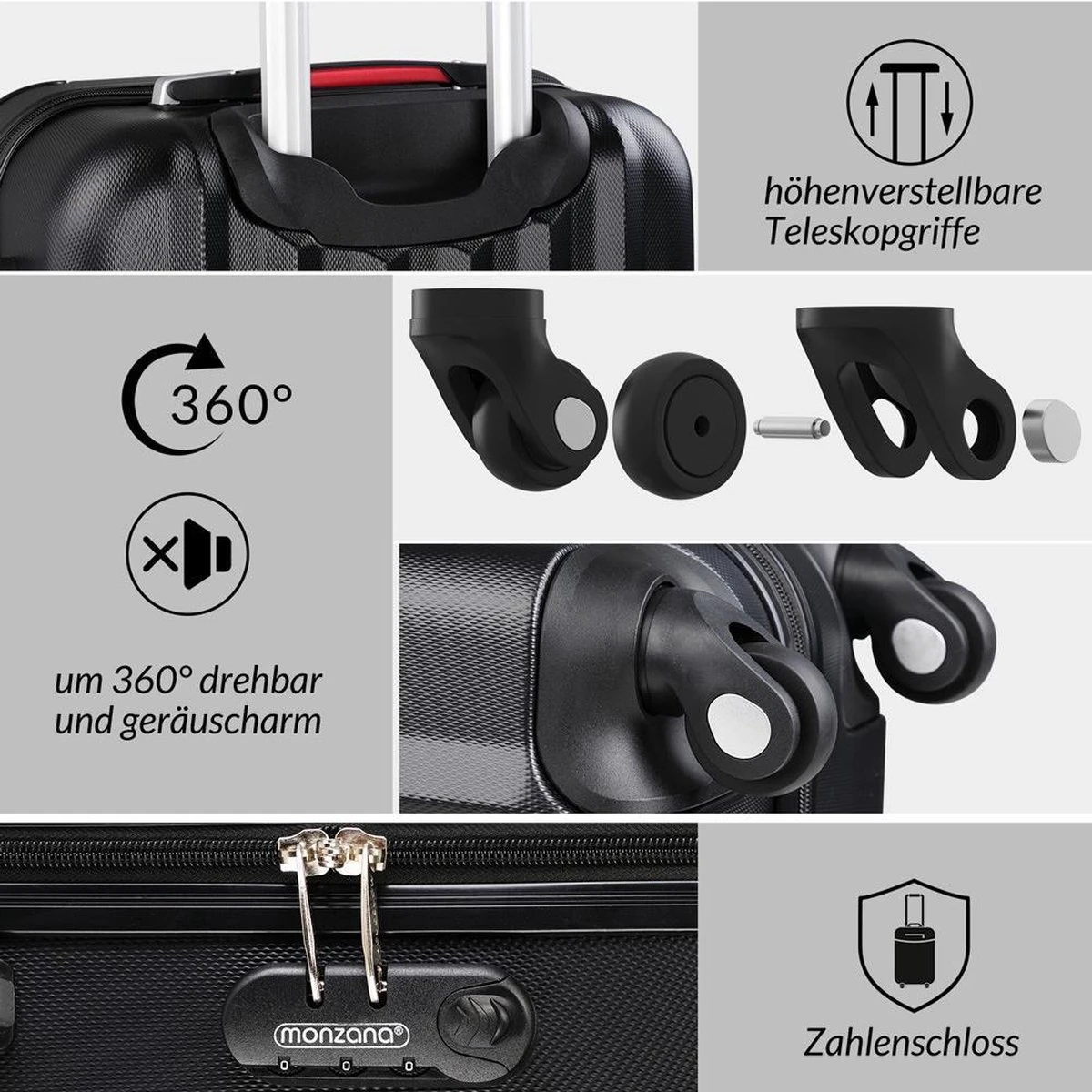 Monzana Hard Case Koffer Baseline XL Zwart - Afbeelding 6